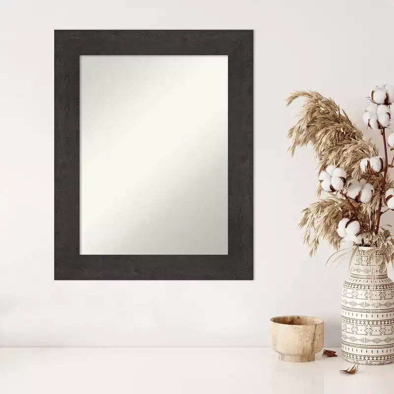 Miroir mural rectangulaire avec cadre en bois couleur expresso – 23,5" x 29,5"