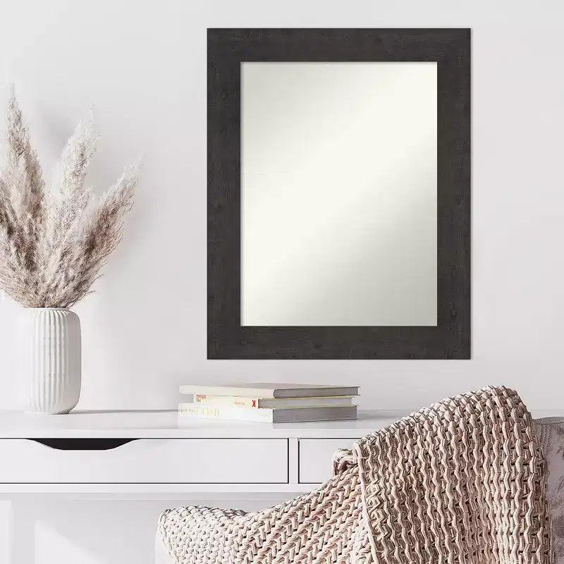 Miroir mural rectangulaire avec cadre en bois couleur expresso – 23,5" x 29,5"