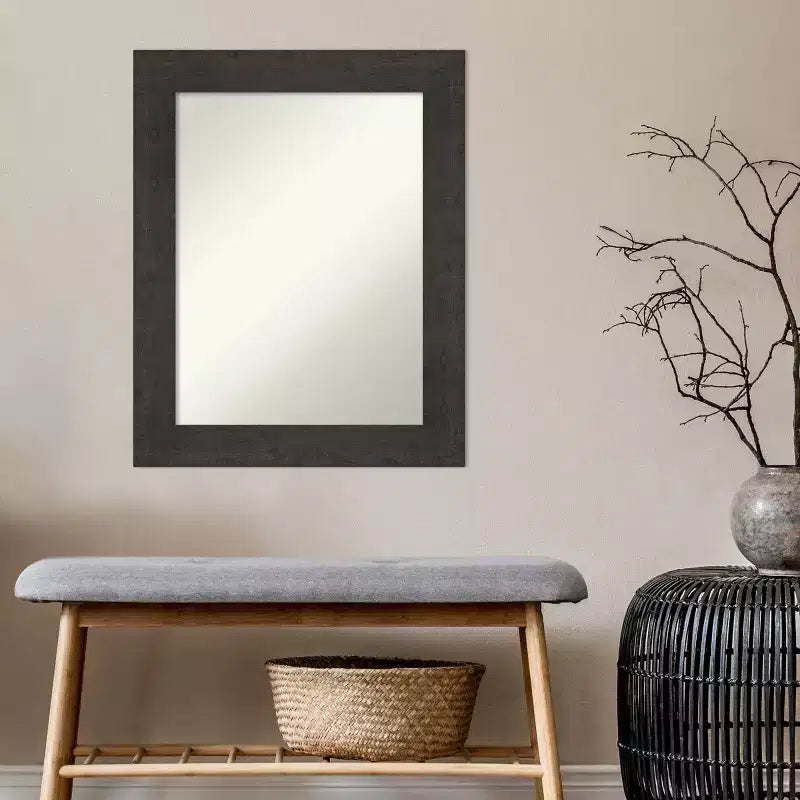 Miroir mural rectangulaire avec cadre en bois couleur expresso – 23,5" x 29,5"