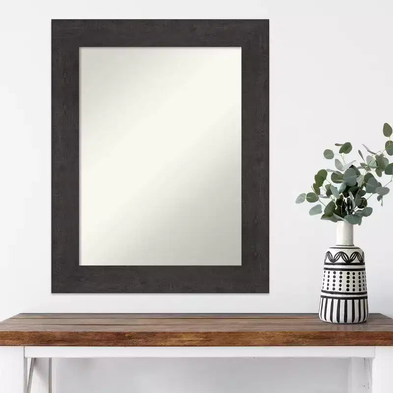 Miroir mural rectangulaire avec cadre en bois couleur expresso – 23,5" x 29,5"
