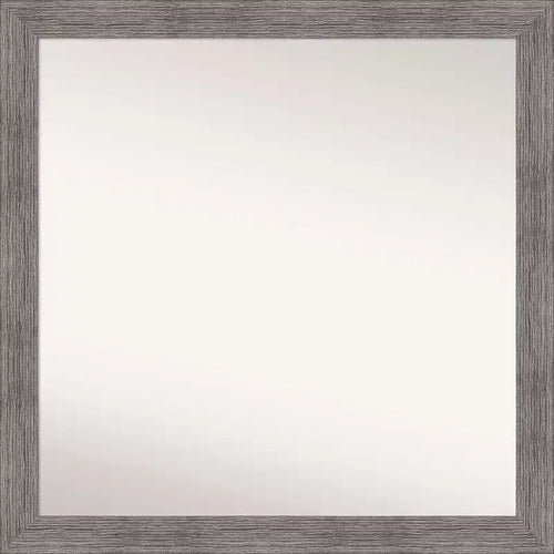 30" x 30" Non-Beveled Pinstripe Plank Gray Narrow Bathroom Wall Mirror - Amanti Art: Includes Mounting Hardware, Polystyrene Frame