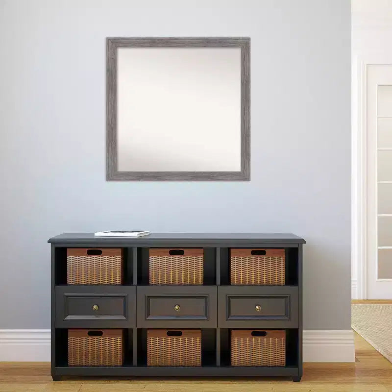 Miroir mural carré encadré de 29,5" x 29,5" pour salle de bain avec quincaillerie de fixation