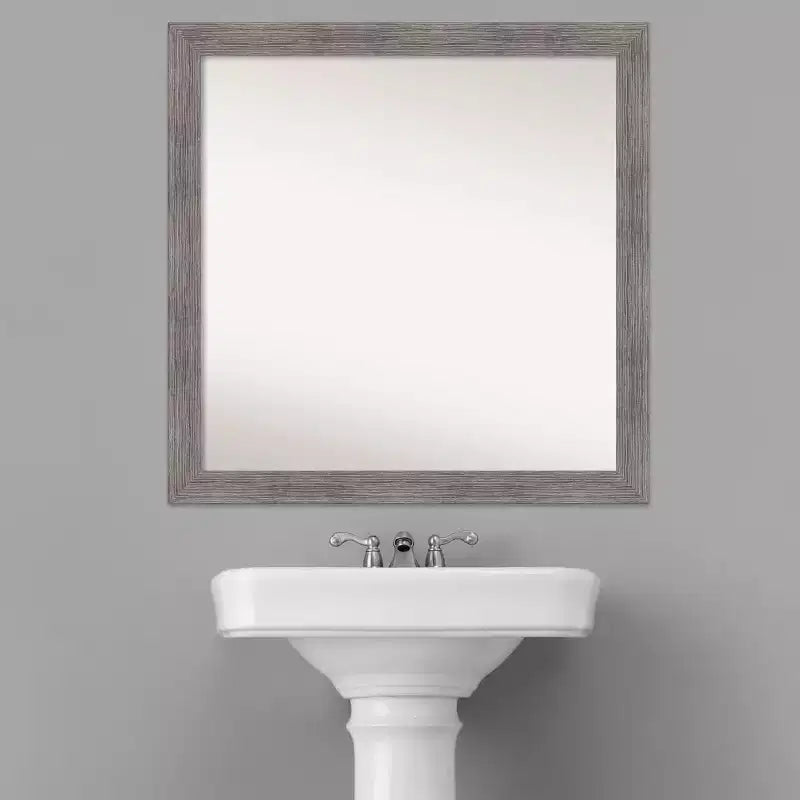 Miroir mural carré encadré de 29,5" x 29,5" pour salle de bain avec quincaillerie de fixation