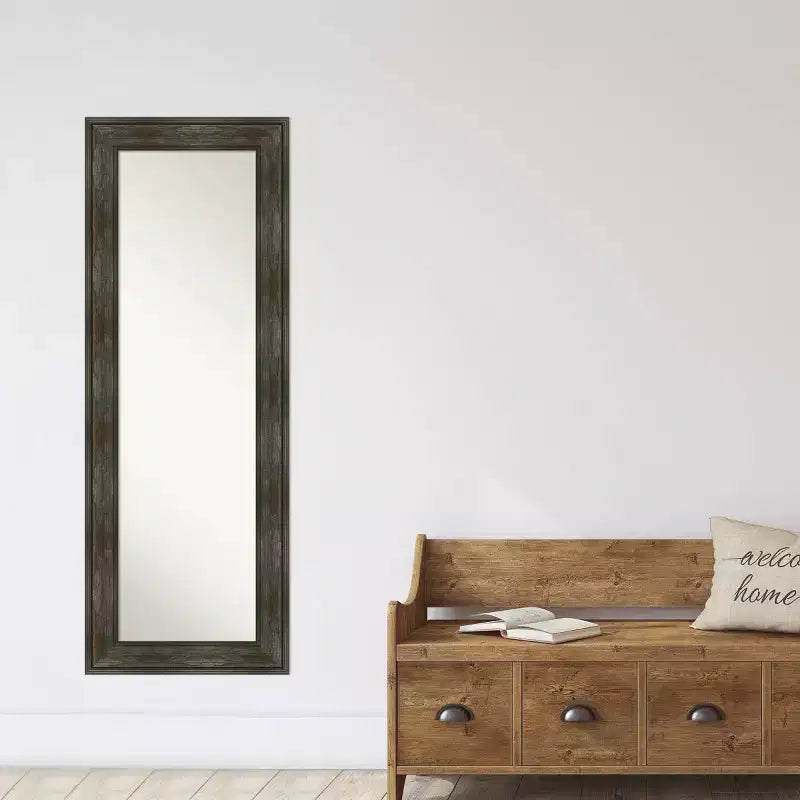 Miroir mural et de porte pleine longueur avec cadre rustique vieilli – 51 x 137 cm