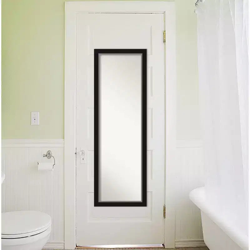 Miroir mural et de porte pleine longueur de 17" x 51" avec cadre noir/argenté étroit