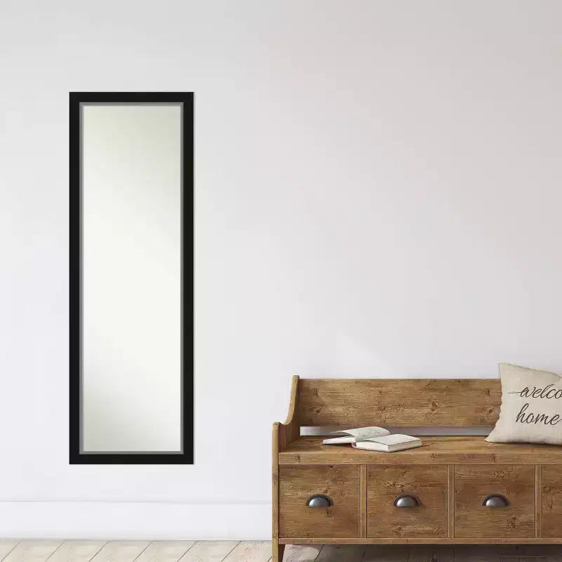 Miroir mural et de porte pleine longueur de 17" x 51" avec cadre noir/argenté étroit