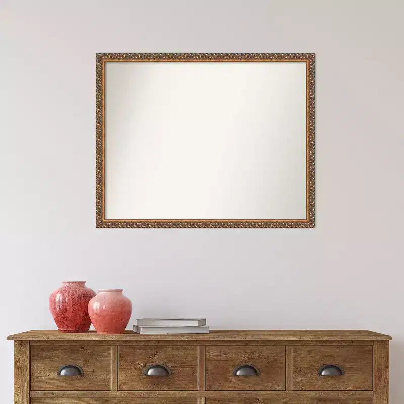 Miroir mural en bois de 76,2 x 61 cm, non biseauté, en bronze antique - Amanti Art