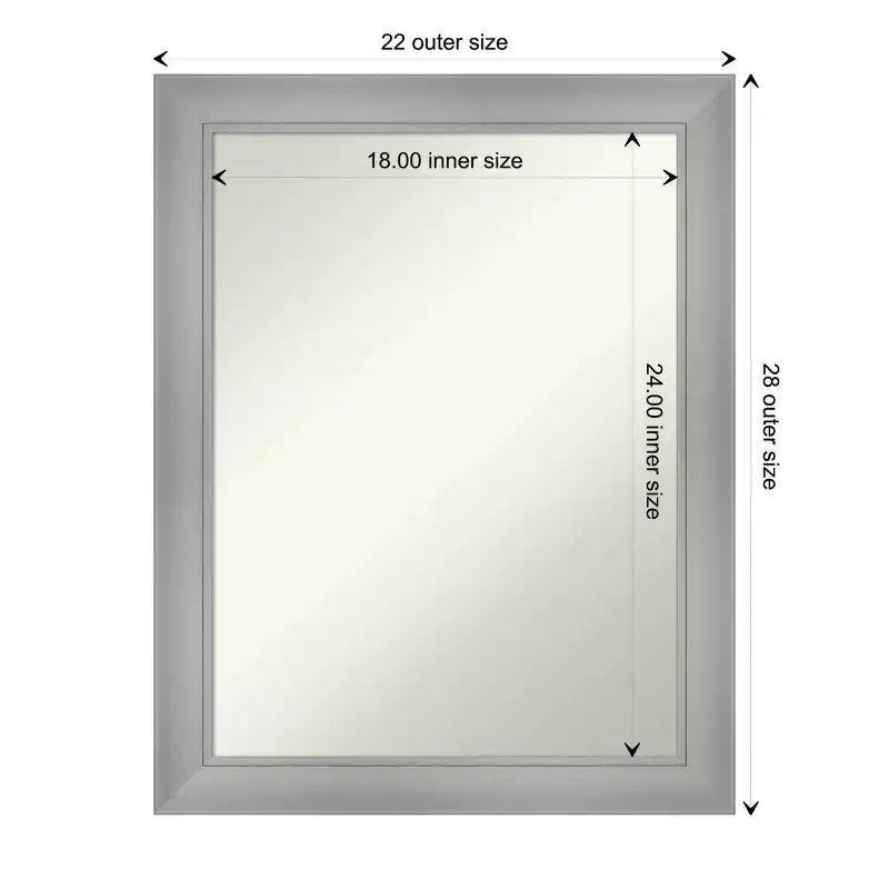 Miroir Mural Rectangulaire en Nickel Poli 22" x 28" – Non Biseauté