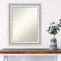 Miroir mural encadré – Cadre blanc orné, 24 x 30 pouces