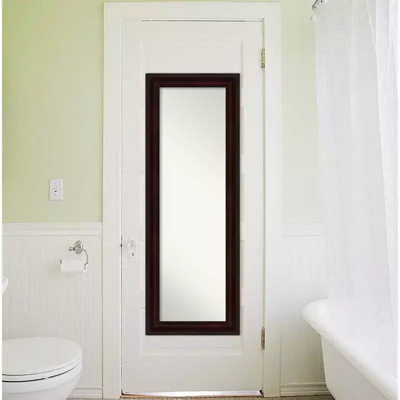 Miroir de porte pleine longueur avec cadre marron « grain de café » – 19" x 53"