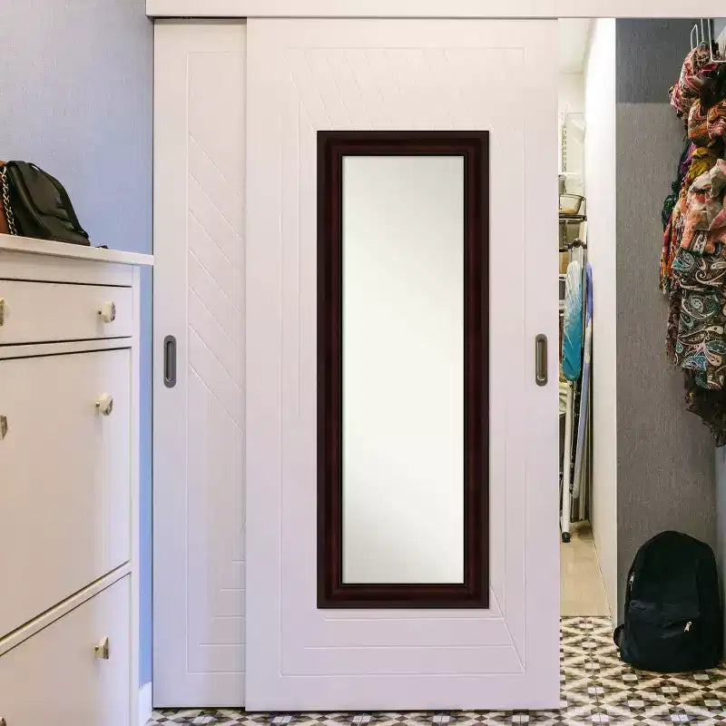 Miroir de porte pleine longueur avec cadre marron « grain de café » – 19" x 53"