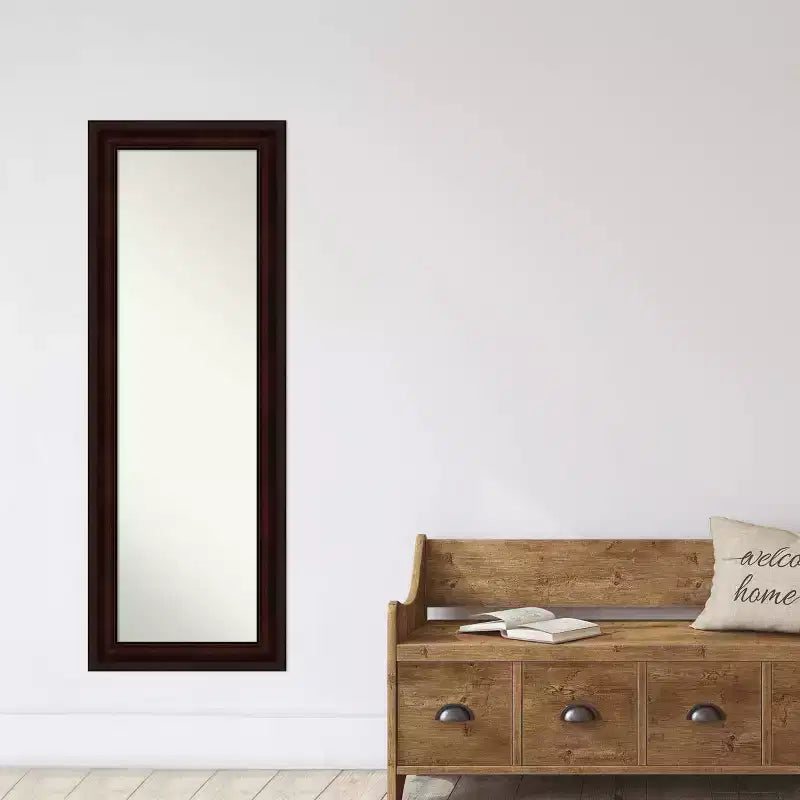 Miroir de porte pleine longueur avec cadre marron « grain de café » – 19" x 53"