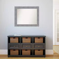 Miroir mural rectangulaire 33" x 27" avec cadre à grain de bois gris