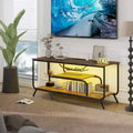 TV Stand with Power Outlets for Televisions up to 55Inch, 55 Media Entertainment Center with Charging Station