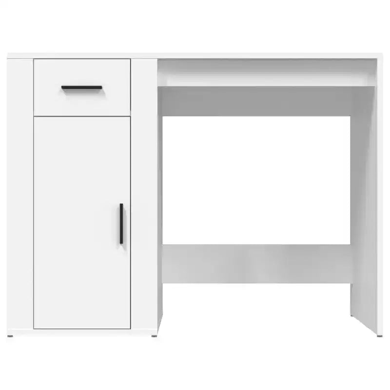 Bureau blanc compact avec tiroir