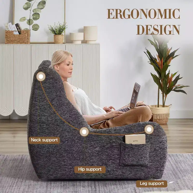 Pouf géant avec accoudoirs