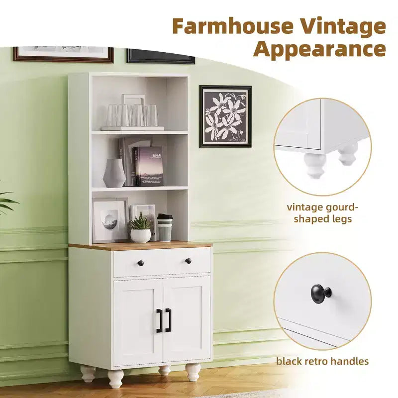 Armoire de rangement à 5 niveaux avec tiroir et étagères réglables