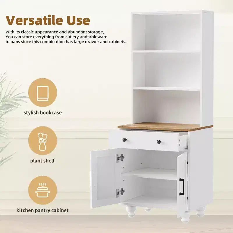 Armoire de rangement à 5 niveaux avec tiroir et étagères réglables
