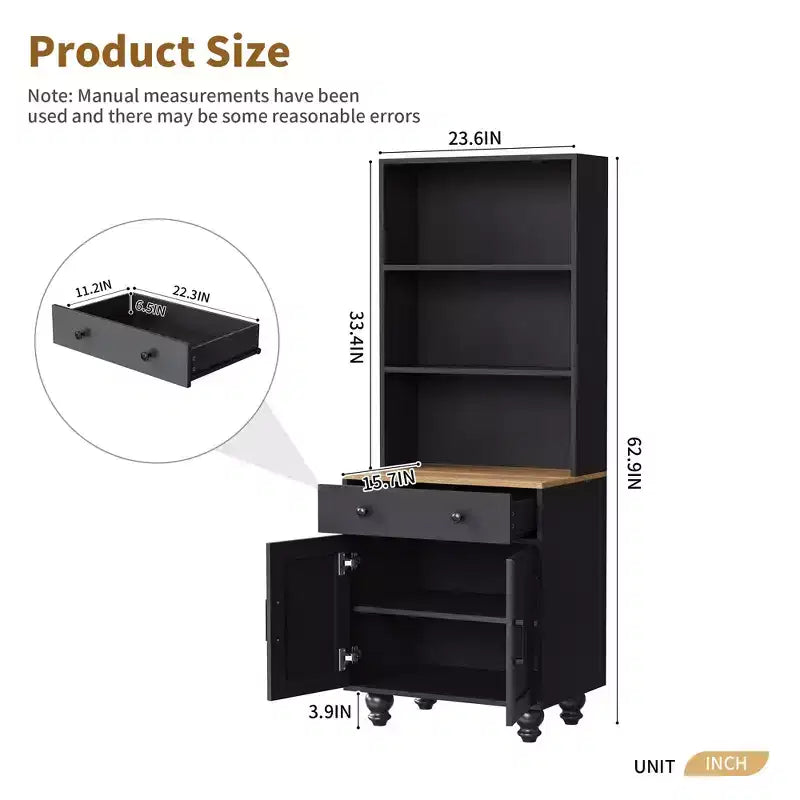 Armoire de rangement à 5 niveaux avec tiroir et étagères réglables