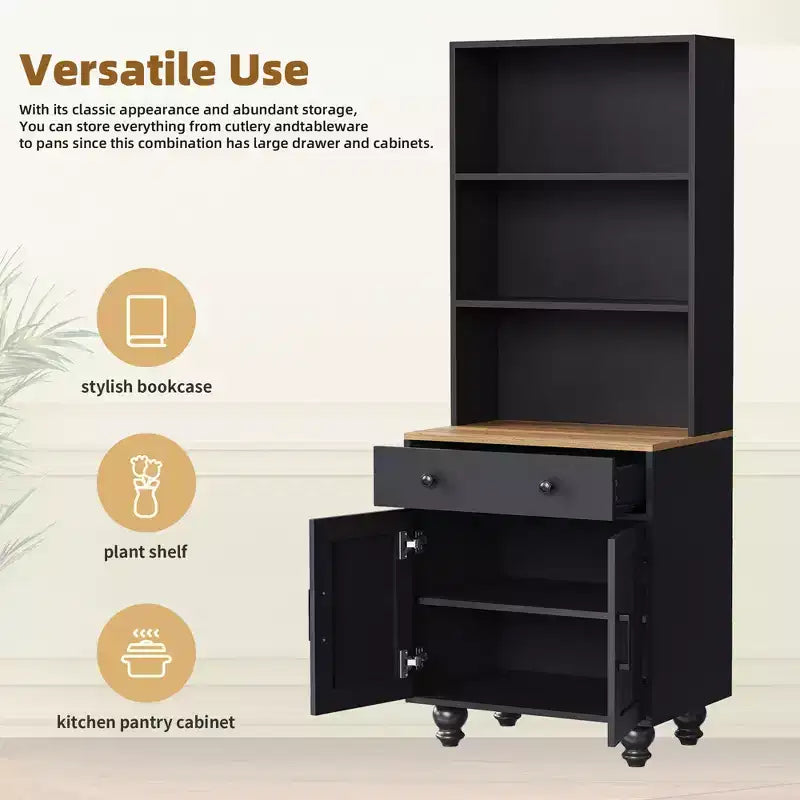 Armoire de rangement à 5 niveaux avec tiroir et étagères réglables