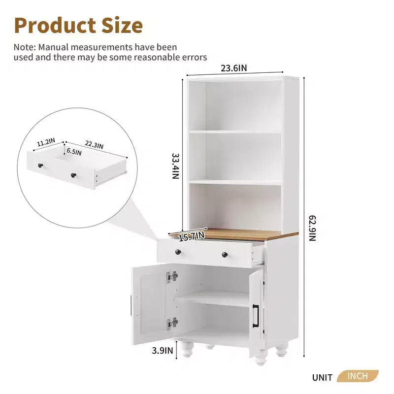 Armoire de rangement à 5 niveaux avec tiroir et étagères réglables