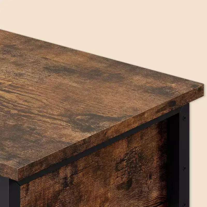 Table d'appoint industrielle avec tiroir et étagère de rangement