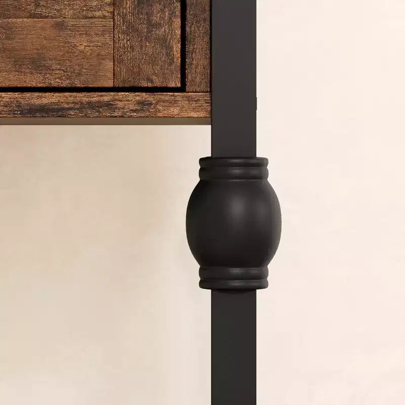 Table d'appoint industrielle avec tiroir et étagère de rangement