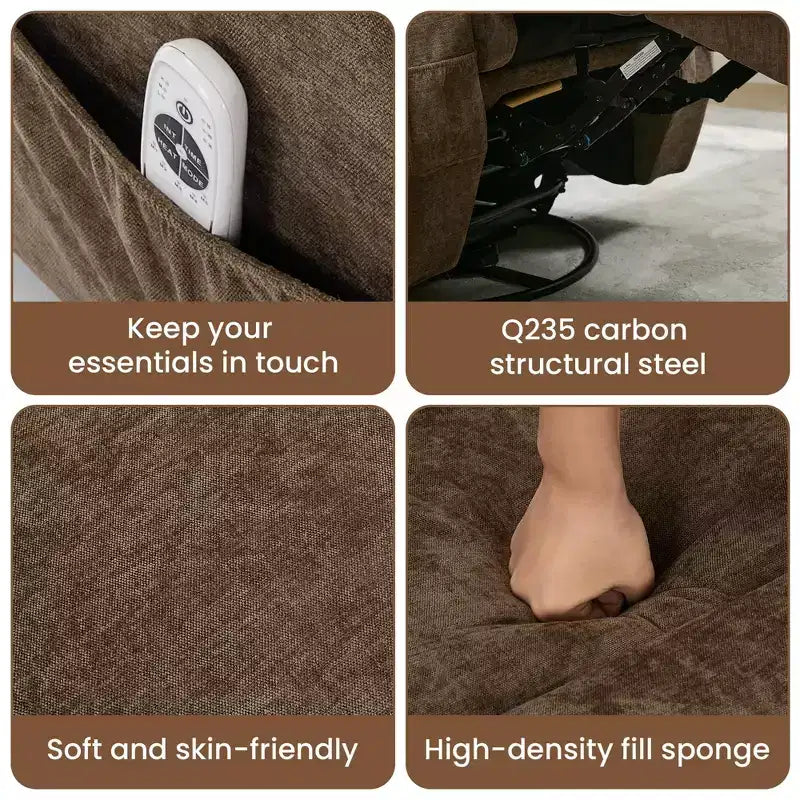 Fauteuil inclinable à bascule pivotant à 360° avec massage et chaleur