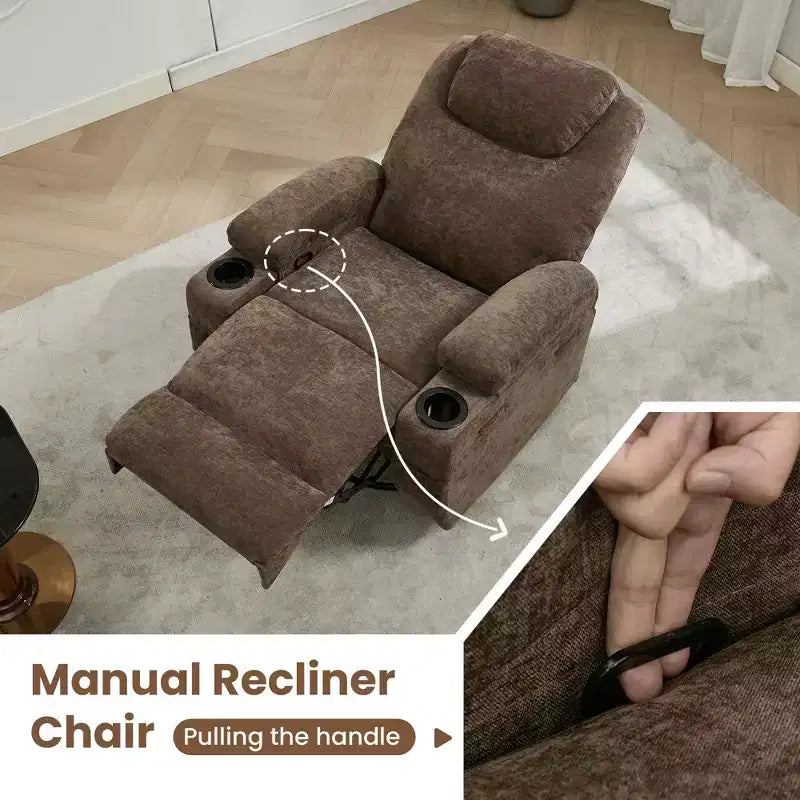 Fauteuil inclinable à bascule pivotant à 360° avec massage et chaleur