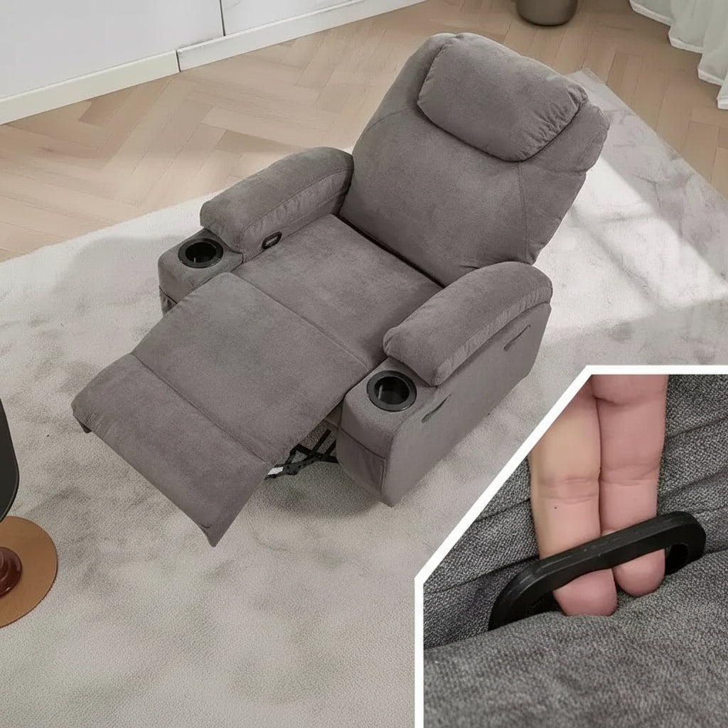 Fauteuil inclinable à bascule pivotant à 360° avec massage et chaleur