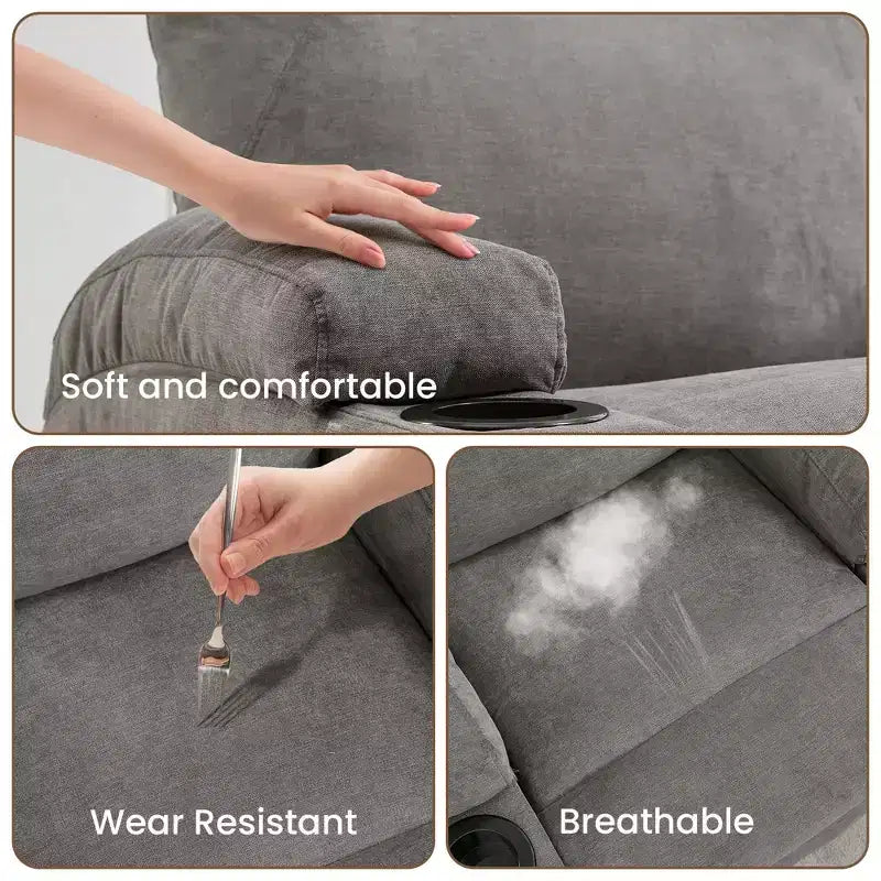 Fauteuil inclinable à bascule pivotant à 360° avec massage et chaleur