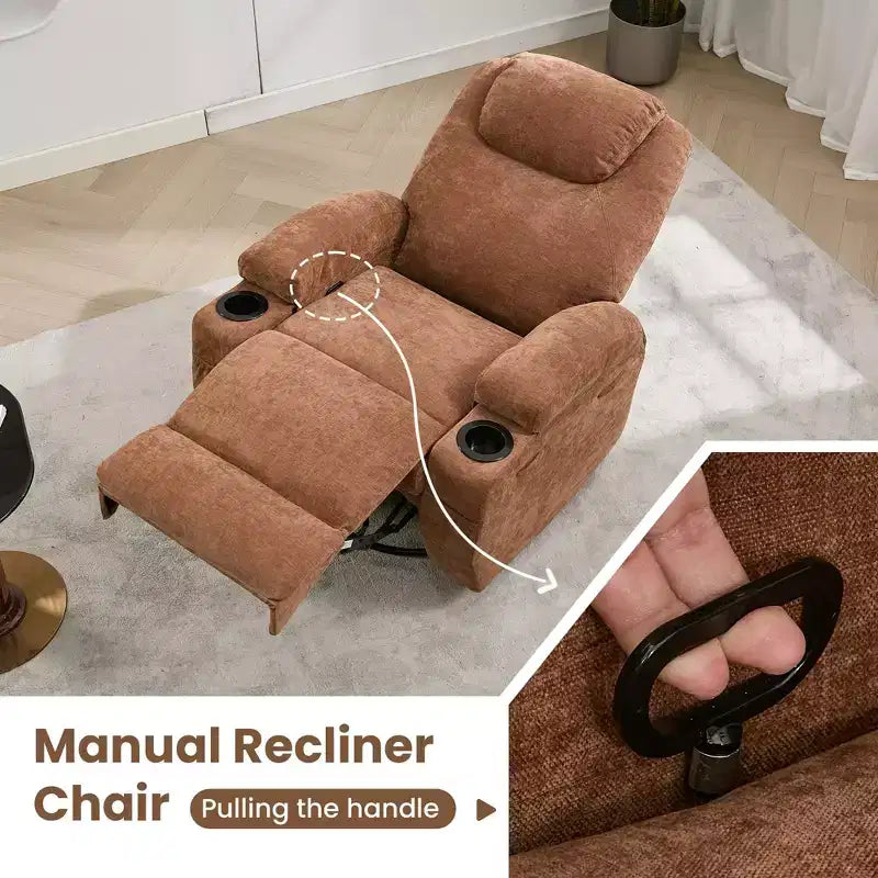 Fauteuil inclinable à bascule pivotant à 360° avec massage et chaleur