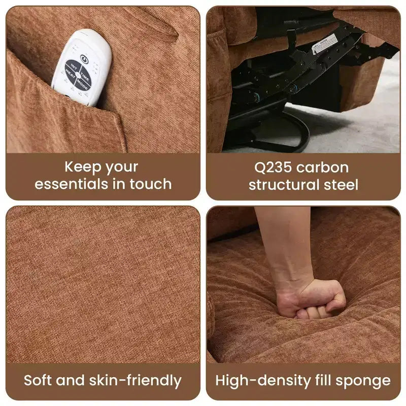 Fauteuil inclinable à bascule pivotant à 360° avec massage et chaleur