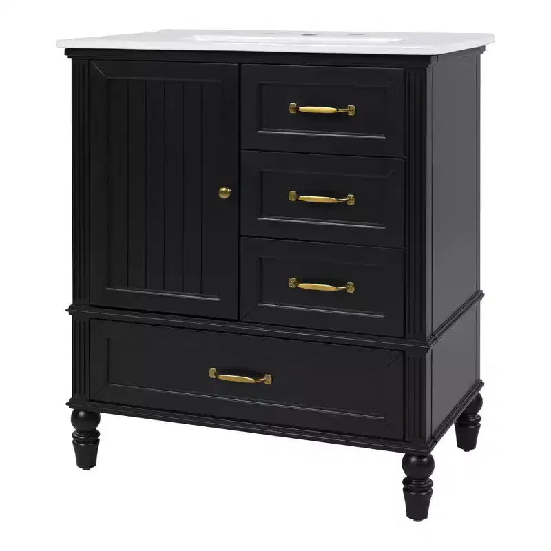 Meuble-lavabo de salle de bain de 30 pouces avec lavabo et armoire de rangement