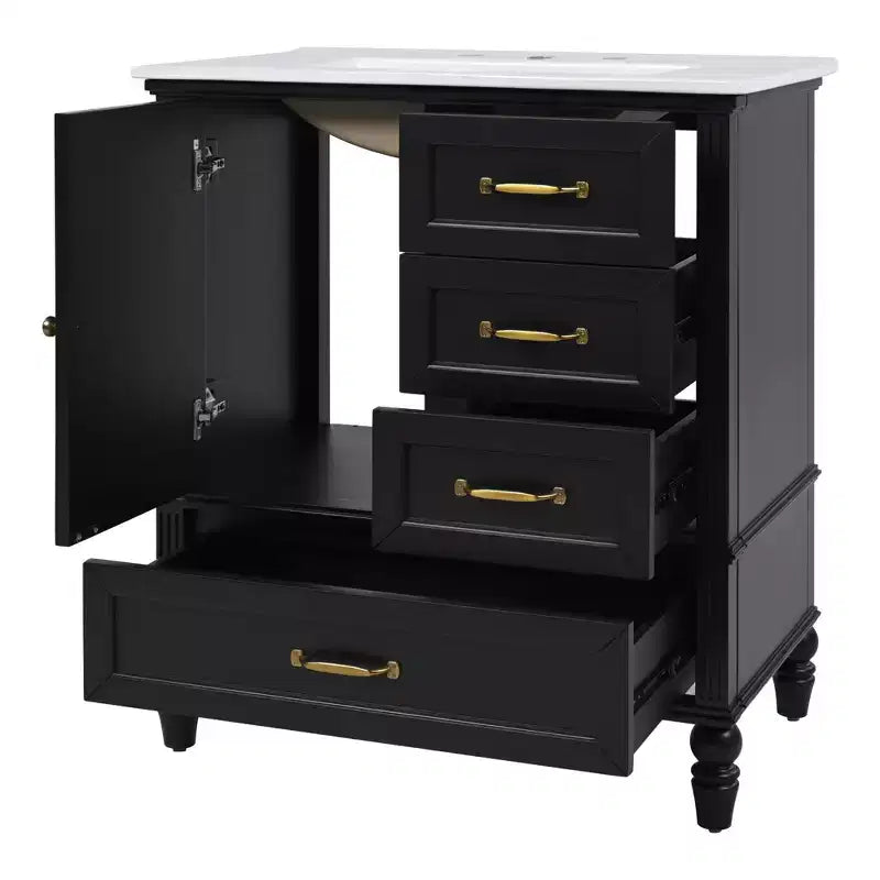 Meuble-lavabo de salle de bain de 30 pouces avec lavabo et armoire de rangement