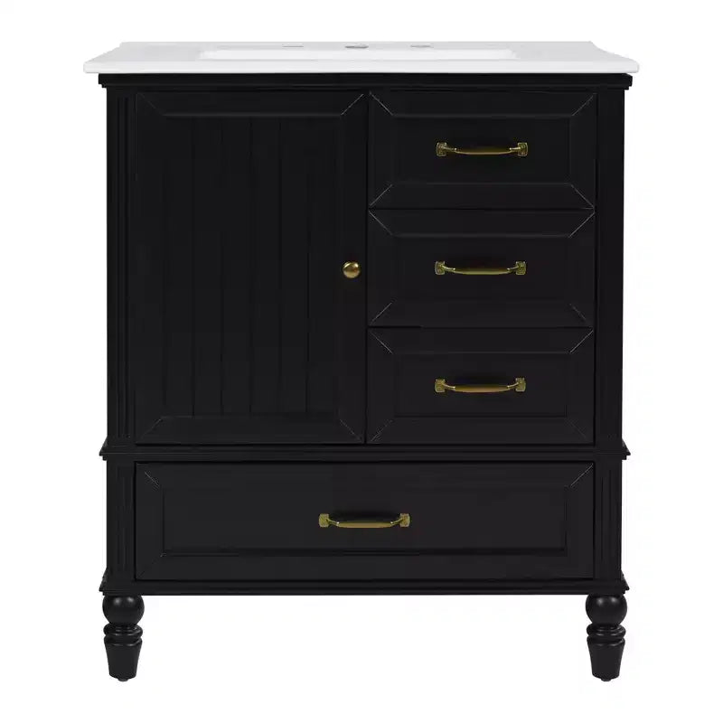 Meuble-lavabo de salle de bain de 30 pouces avec lavabo et armoire de rangement