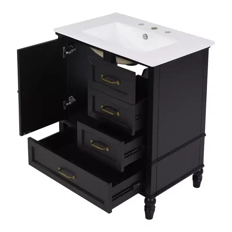 Meuble-lavabo de salle de bain de 30 pouces avec lavabo et armoire de rangement