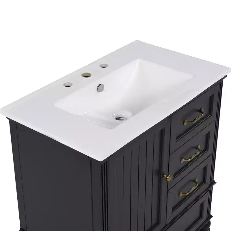 Meuble-lavabo de salle de bain de 30 pouces avec lavabo et armoire de rangement