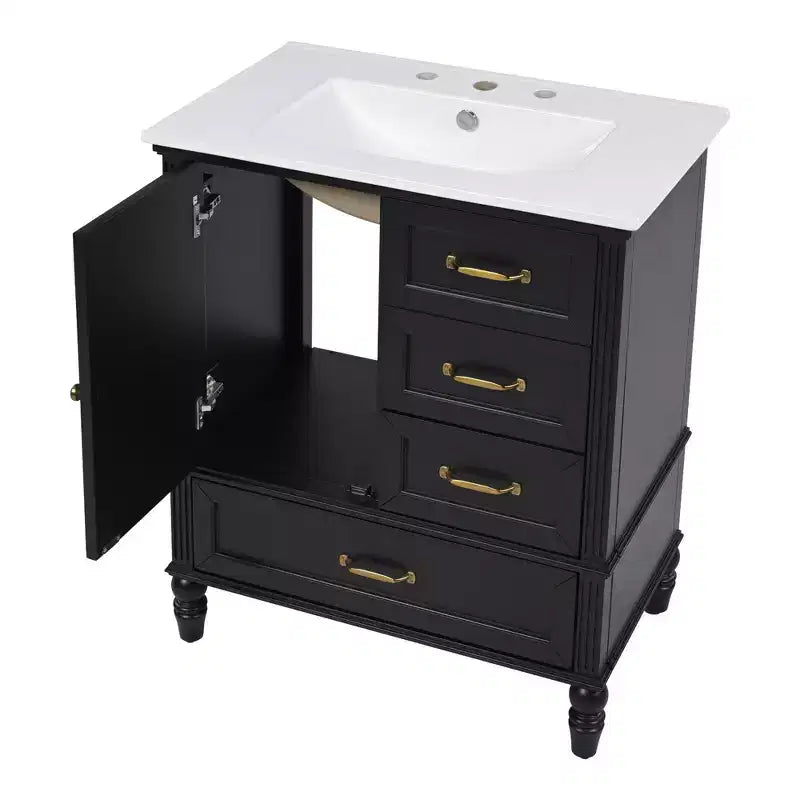 Meuble-lavabo de salle de bain de 30 pouces avec lavabo et armoire de rangement