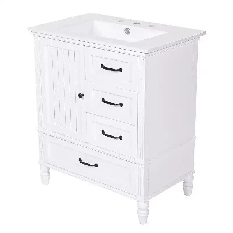 Meuble-lavabo de salle de bain de 30 pouces avec lavabo et armoire de rangement
