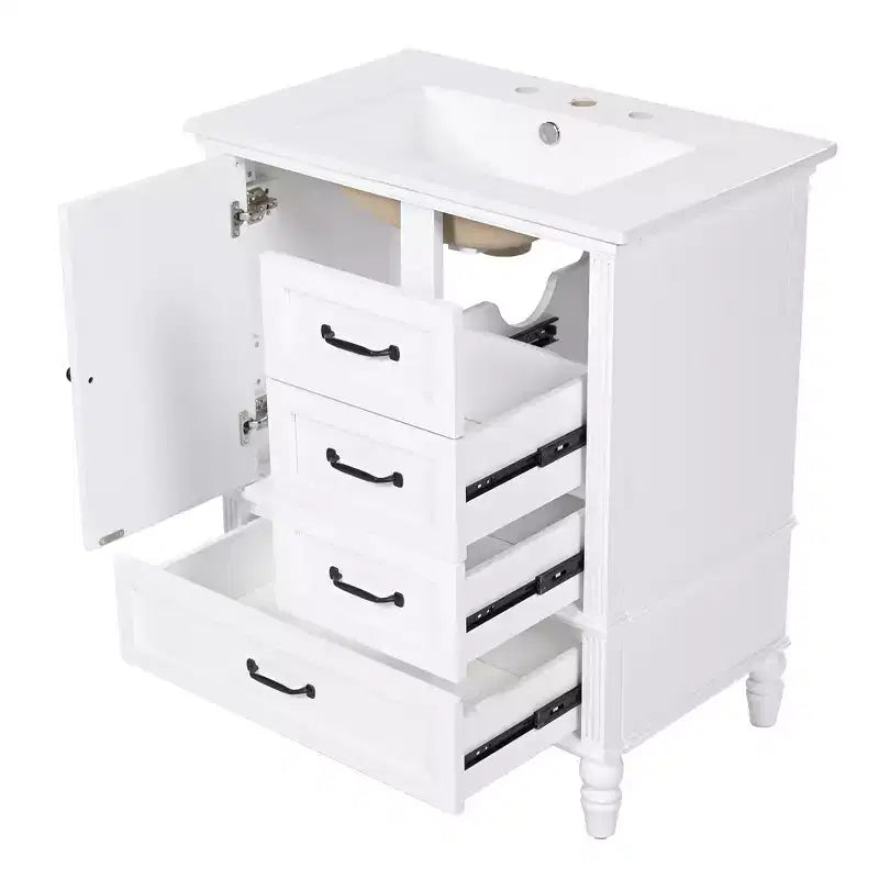 Meuble-lavabo de salle de bain de 30 pouces avec lavabo et armoire de rangement
