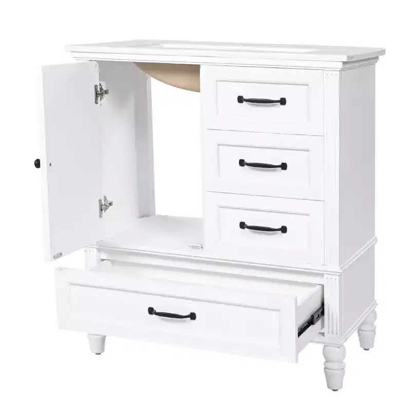 Meuble-lavabo de salle de bain de 30 pouces avec lavabo et armoire de rangement