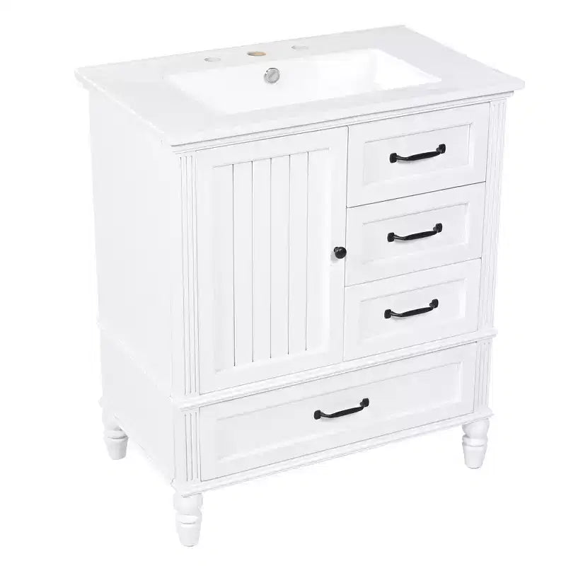 Meuble-lavabo de salle de bain de 30 pouces avec lavabo et armoire de rangement