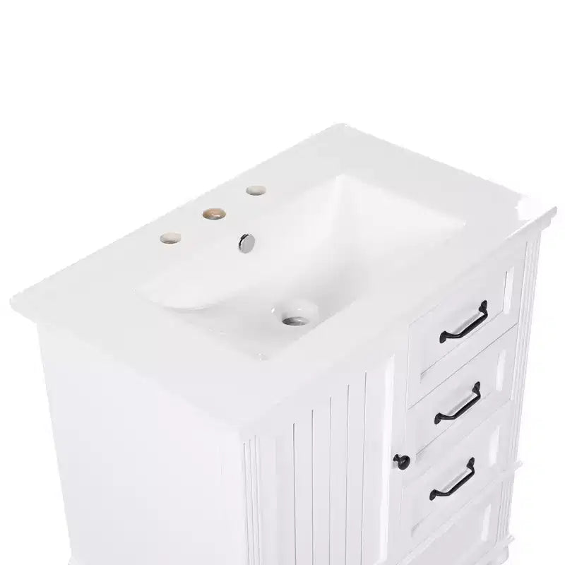 Meuble-lavabo de salle de bain de 30 pouces avec lavabo et armoire de rangement