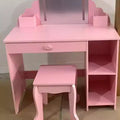 MDF Kids Wave-Style Vanity with LED Light (with Accessories)