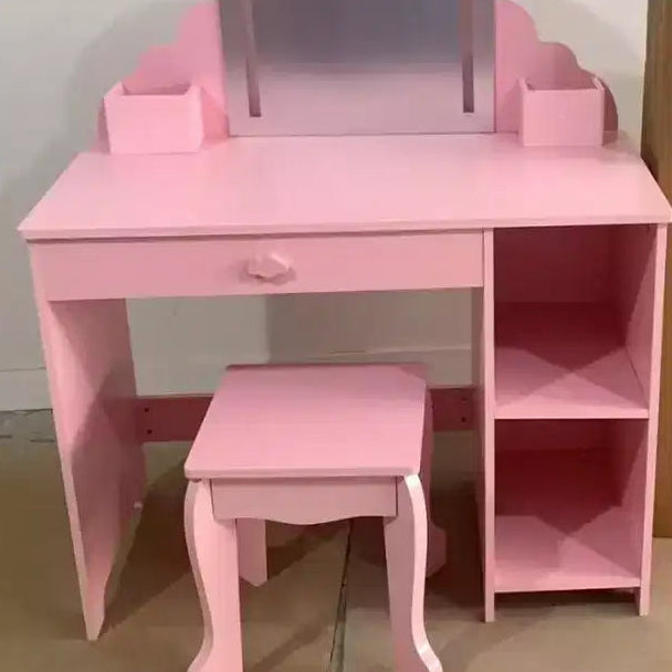 MDF Kids Wave-Style Vanity with LED Light (with Accessories)