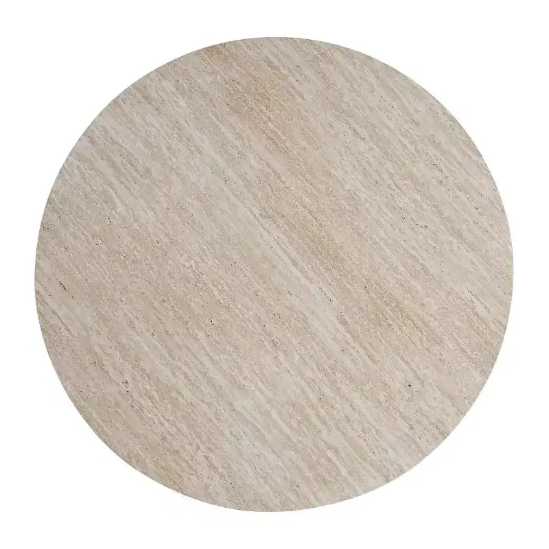 Table basse ronde de 31,5 pouces avec plateau en marbre et piètement en croix en bois