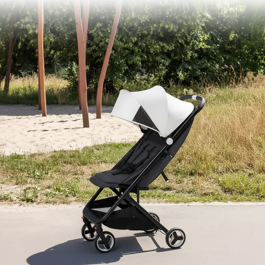 Poussette Bébé Compacte Trois Volets avec Pare-Soleil