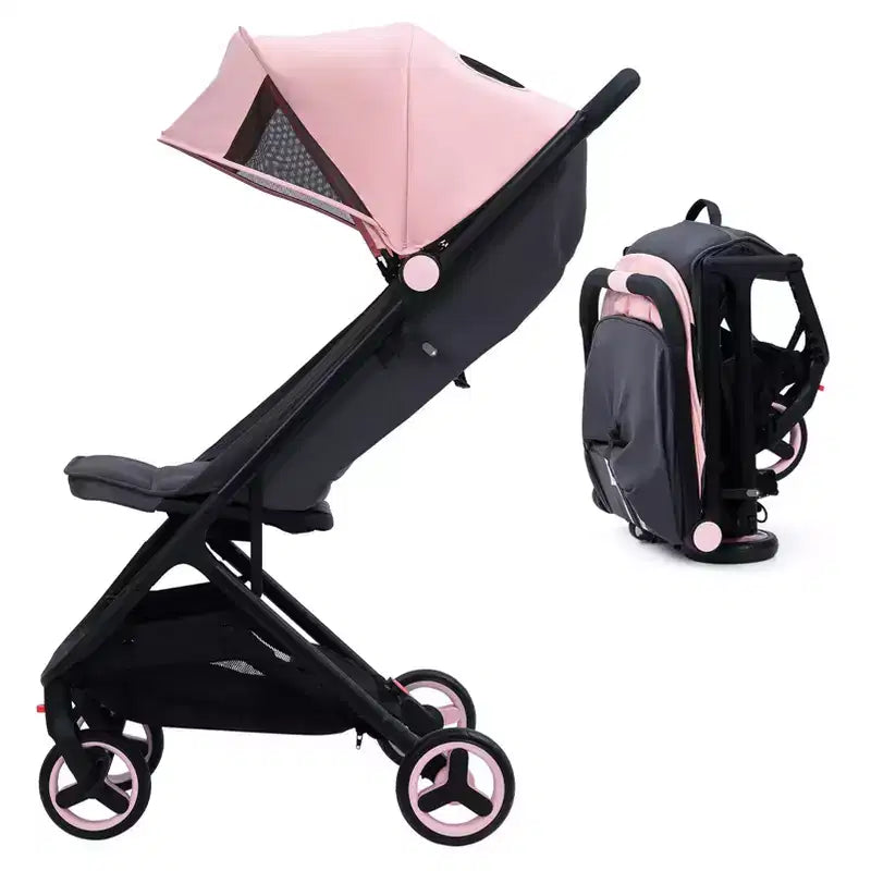 Poussette Bébé Compacte Trois Volets avec Pare-Soleil