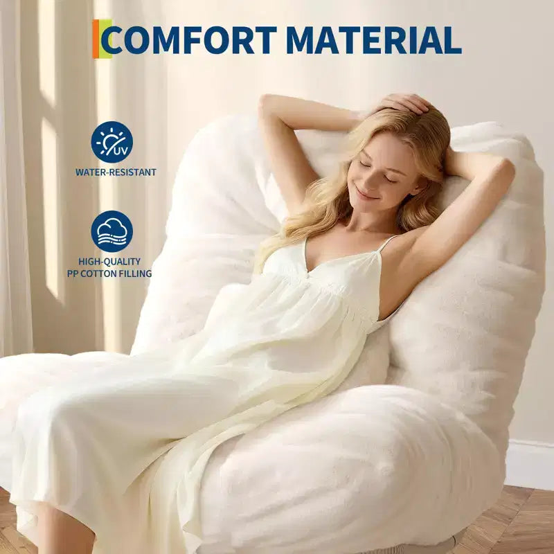 Fauteuil papasan pivotant et à bascule surdimensionné 360° avec coussin moelleux
